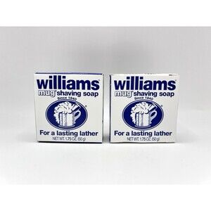 Williams Mug Shaving Soap 1.75 oz Lasting Lather Bar, Discontinued, Lot of 2